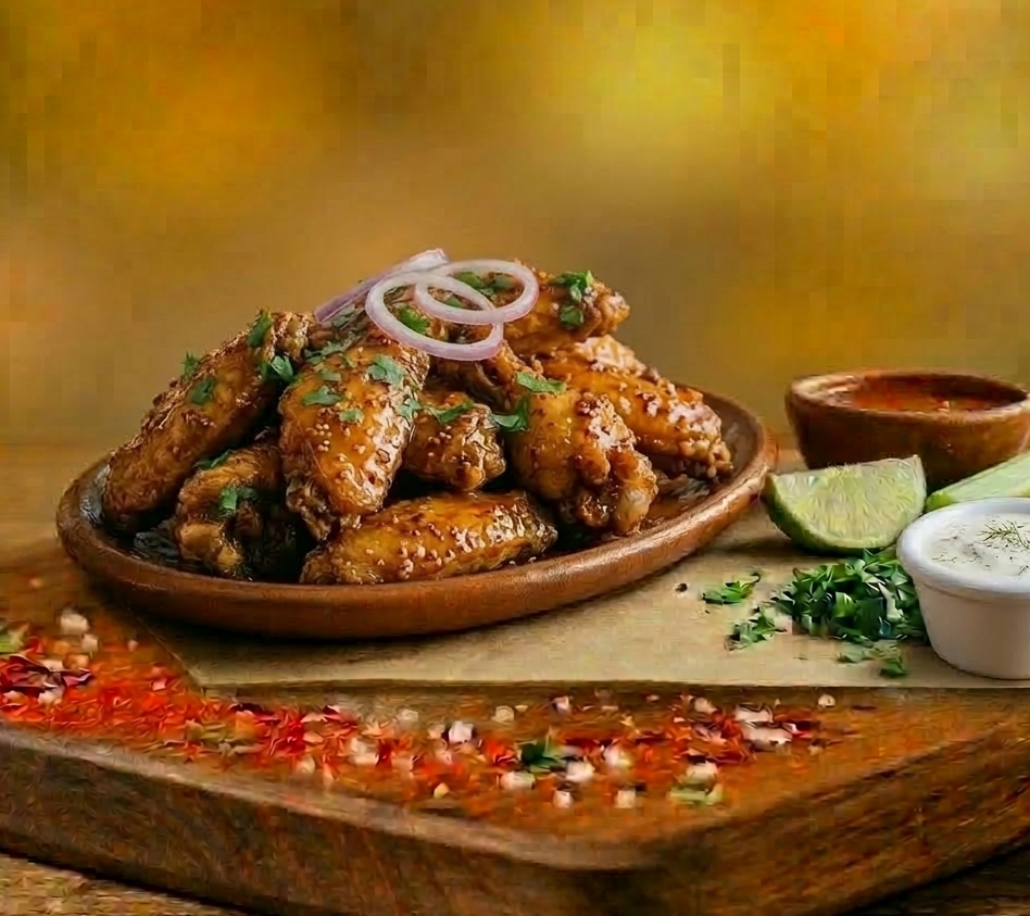 Alitas con Miel y Ajo